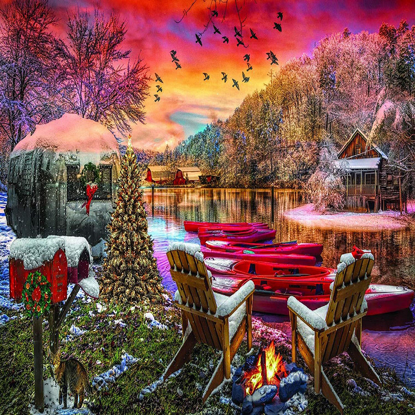Sunsout Christmas Eve Camping 1000 pc  Jigsaw Puzzle Image