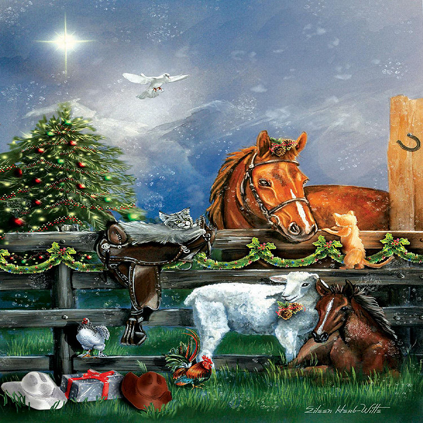 Sunsout Country Christmas 500 pc  Jigsaw Puzzle Image