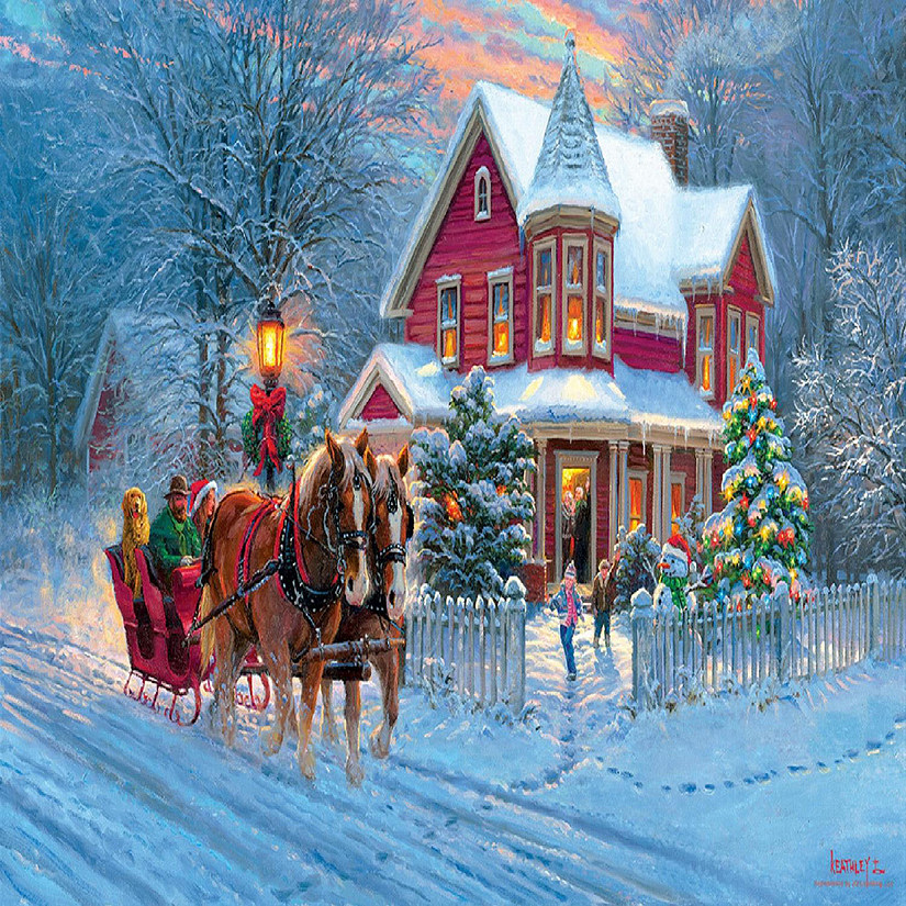 Sunsout Dashing through the snow pc 300 pc  Jigsaw Puzzle Image
