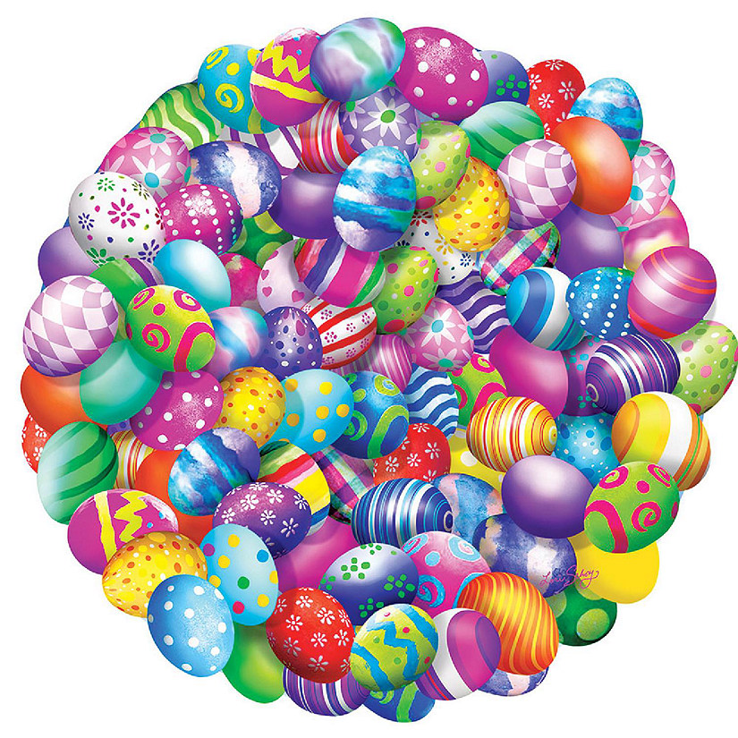 Sunsout Easter Eggs 500 pc Round Jigsaw Puzzle Image