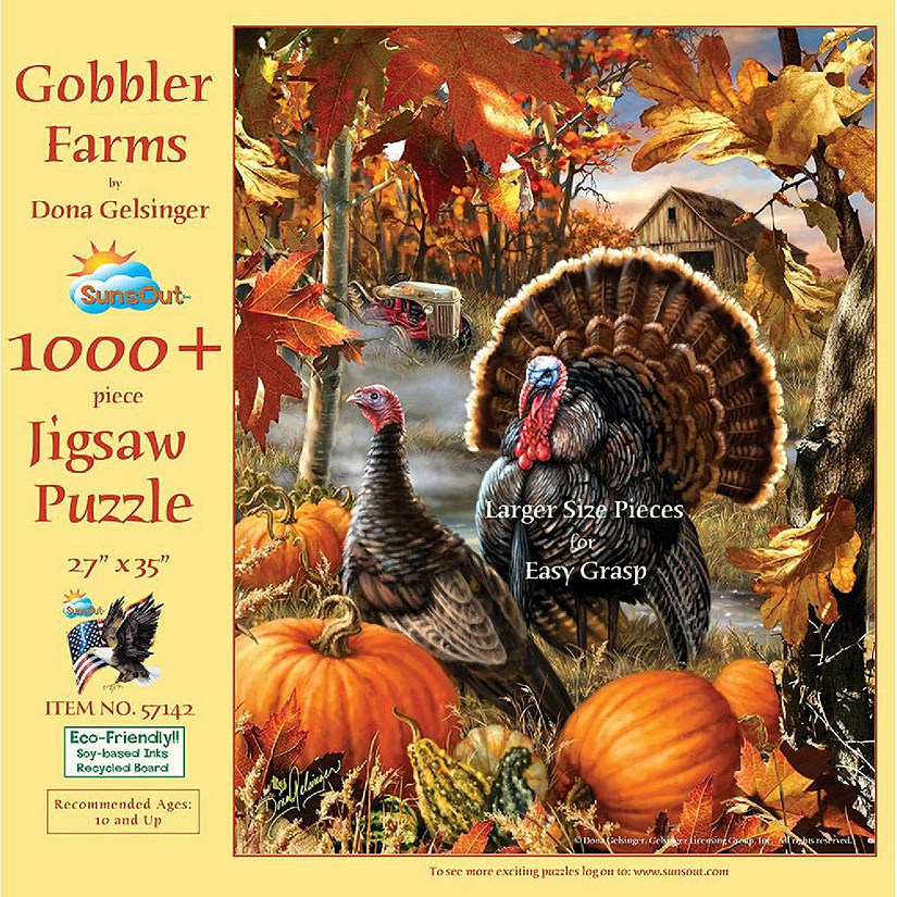 Sunsout Gobbler Farms 1000 pc Large Pieces Jigsaw Puzzle Image