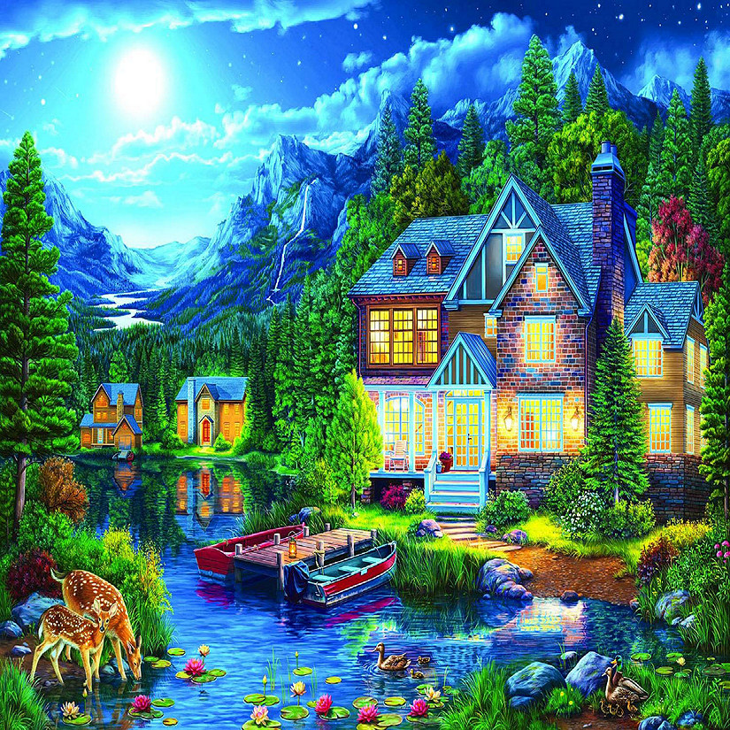 Sunsout House Near the Lake 1000 pc  Jigsaw Puzzle Image