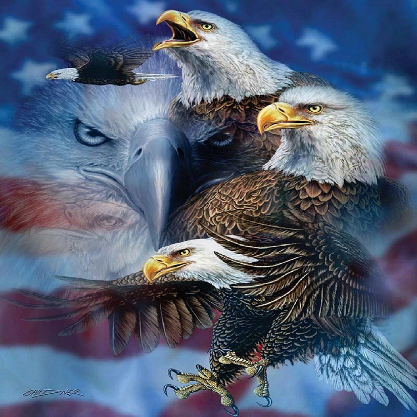 Sunsout Patriotic Eagles 1000 pc  Jigsaw Puzzle Image