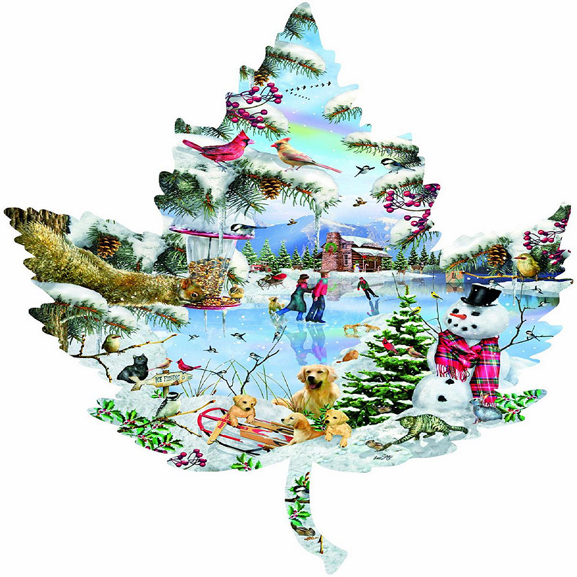 Sunsout Winter on the Lake 1000 pc Special Shape Jigsaw Puzzle Image