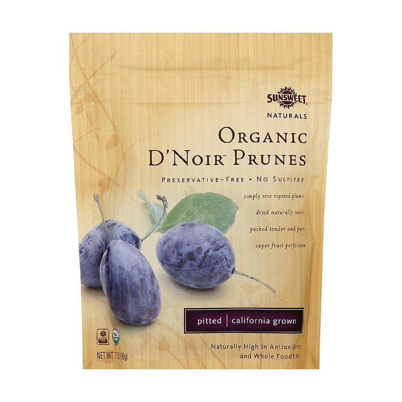 Sunsweet Naturals Organic D'Noir Prunes - Case of 12 - 7 oz. Image