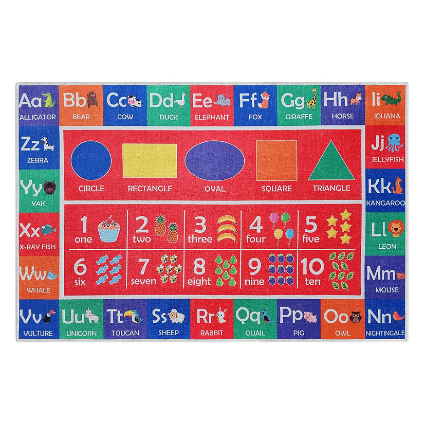 SUSSEXHOME Red Educational Rug 3x5 Image
