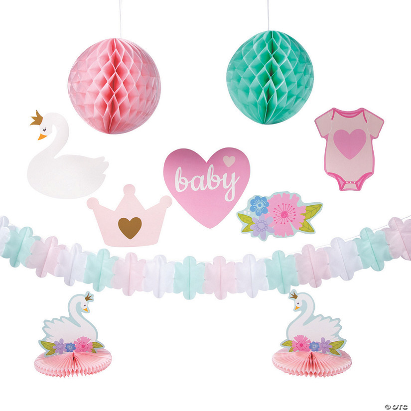 Sweet Swan Baby Shower Decorating Kit - 10 Pc. Image
