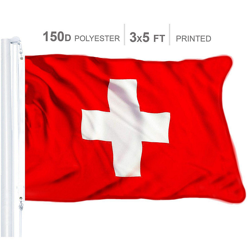 Switzerland Swiss Flag 150D Printed Polyester 3x5 Ft Image