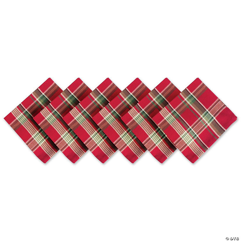Tango Red Plaid Napkin (Set Of 6) Image