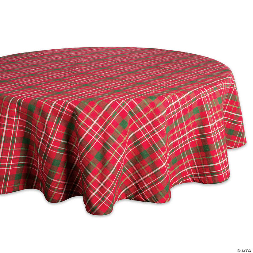 Tartan Holly Plaid Tablecloth 70 Round Image