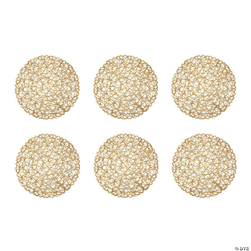 Taupe Woven Paper Round Placemat (Set Of 6) Image