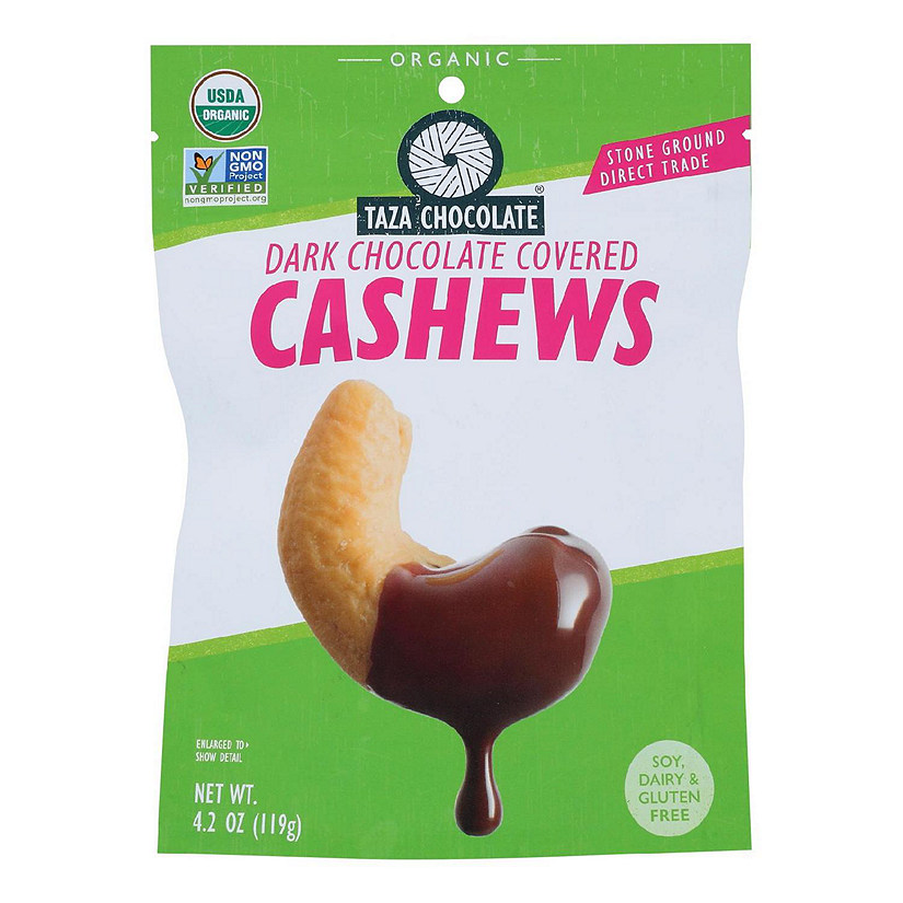 Taza Chocolate - Cashews Chocolate Covered - Case of 12-3.5 OZ Image