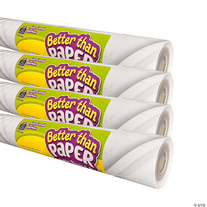 Teacher Created Resources Better Than Paper Bulletin Board Roll, Board and Batten, 4-Pack Image