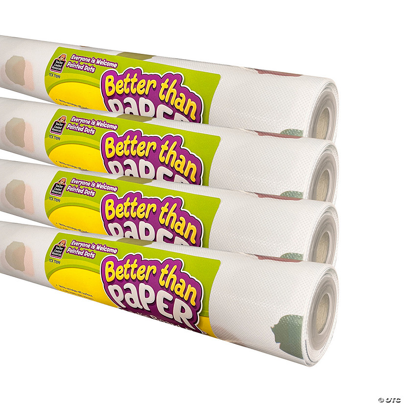 Teacher Created Resources Better Than Paper Bulletin Board Roll, Everyone is Welcome Painted Dots, 4-Pack Image