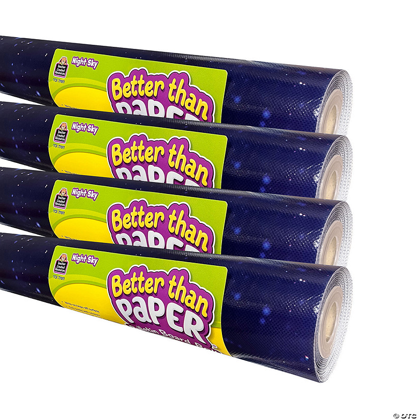 Teacher Created Resources Better Than Paper Bulletin Board Roll, Night Sky, 4-Pack Image
