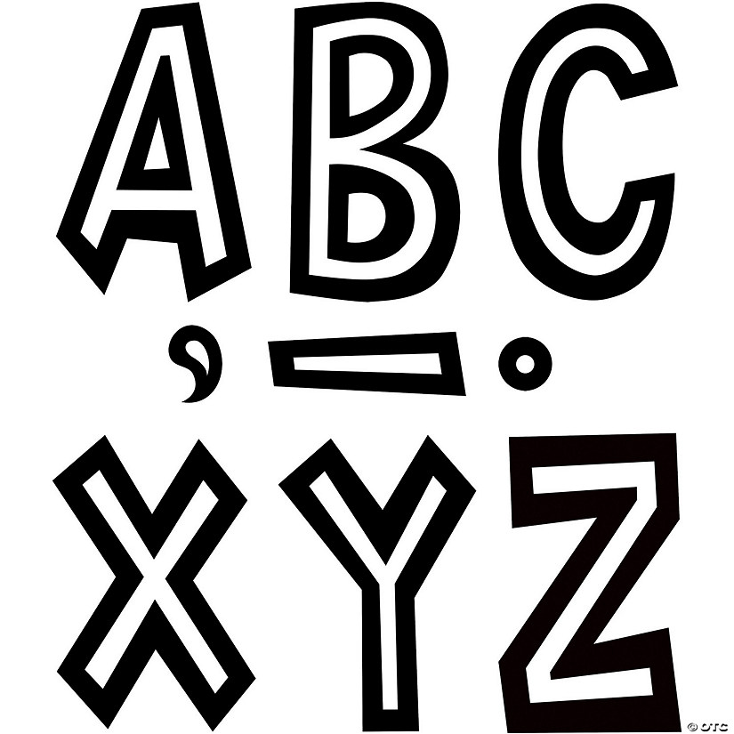 Teacher Created Resources Black and White 7" Fun Font Letters, 120 Per Pack, 2 Packs Image