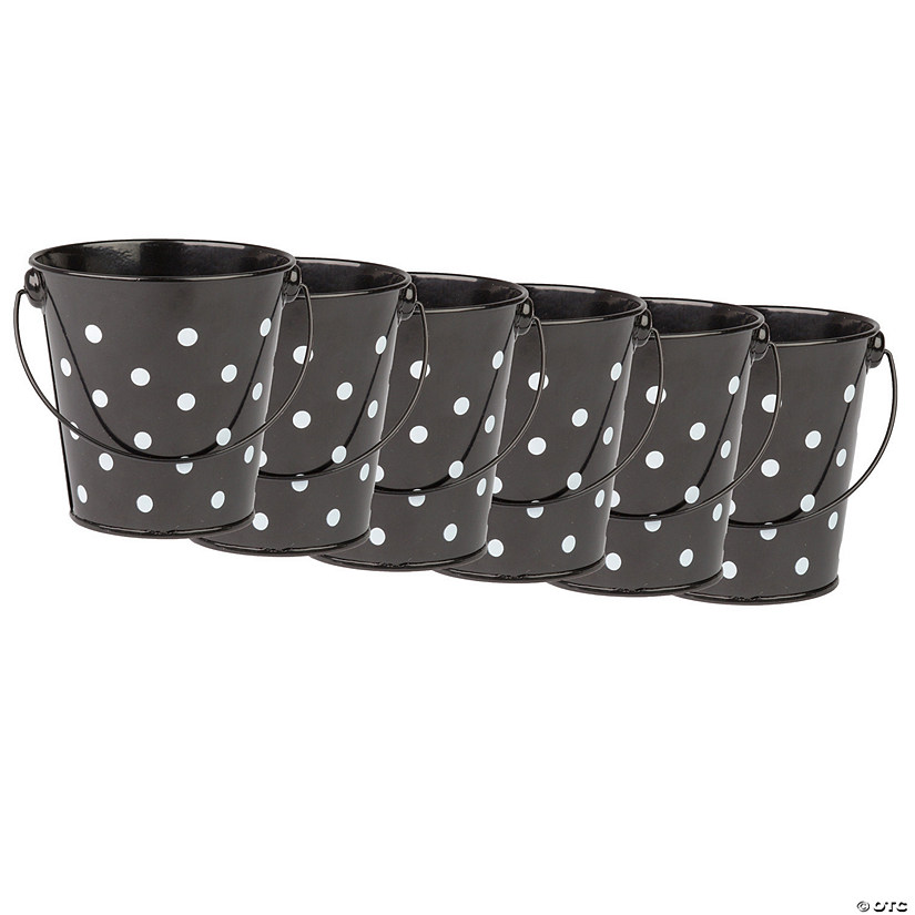 Teacher Created Resources Black Polka Dots Bucket, Pack of 6 Image