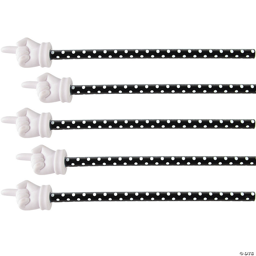 Teacher Created Resources Black Polka Dots Hand Pointer, Pack of 5 Image