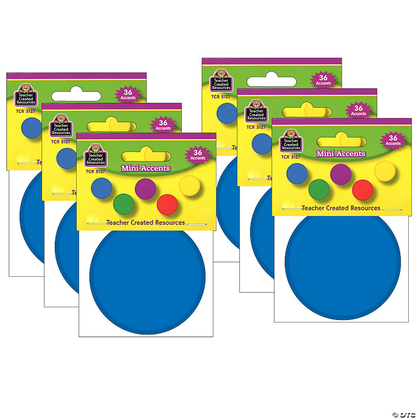 Teacher Created Resources Colorful Circles Mini Accents, 36 Per Pack, 6 Packs Image