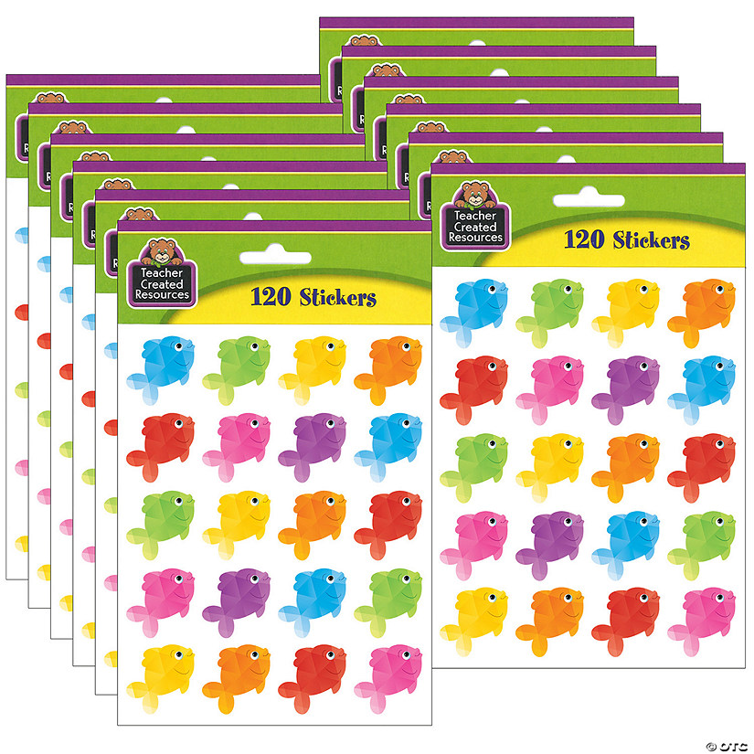 Teacher Created Resources Colorful Fish Stickers, 120 Per Pack, 12 Packs Image
