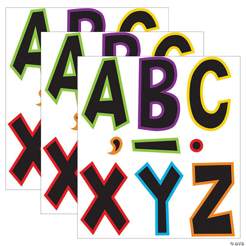 Teacher Created Resources Electric Bright 7" Fun Font Letters, 120 Pieces Per Pack, 3 Packs Image