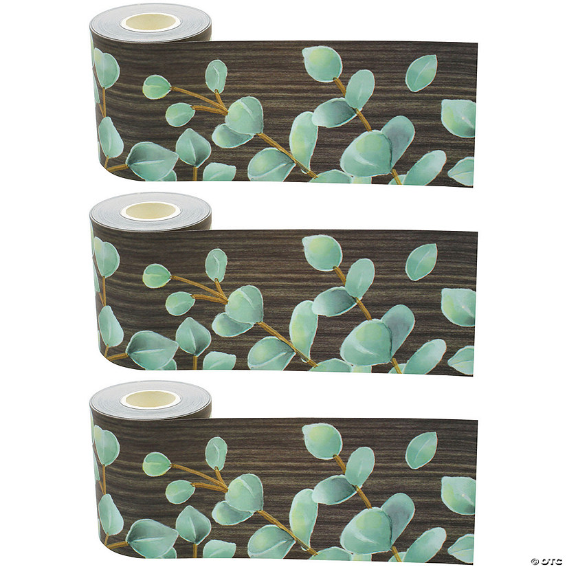 Teacher Created Resources Eucalyptus Straight Rolled Border Trim, 50 Feet Per Roll, Pack of 3 Image