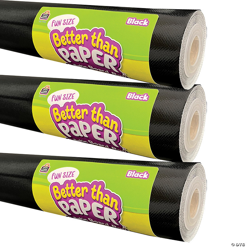 Teacher Created Resources Fun Size Better Than Paper Bulletin Board Roll, 18" x 12', Black, Pack of 3 Image