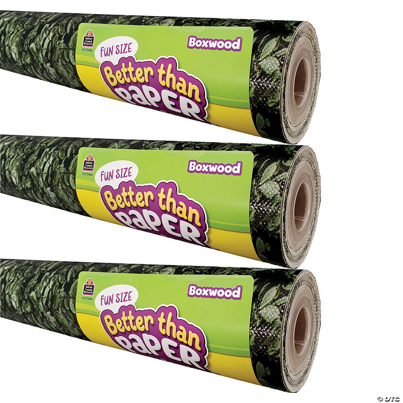 Teacher Created Resources Fun Size Better Than Paper Bulletin Board Roll, 18" x 12', Boxwood, Pack of 3 Image
