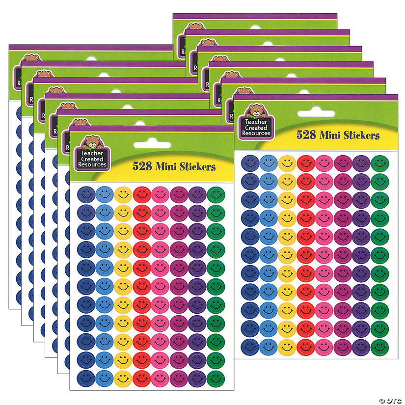 Teacher Created Resources Happy Faces Mini Stickers, 528 Per Pack, 12 Packs Image