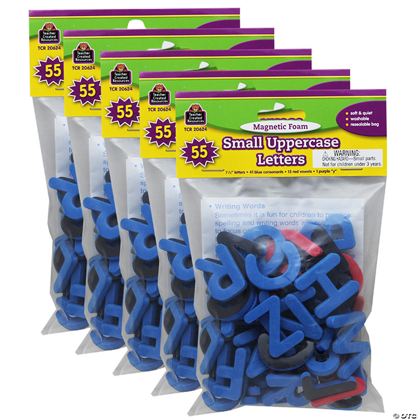 Teacher Created Resources Magnetic Foam: Small Uppercase Letters, 55 Per Pack, 5 Packs Image