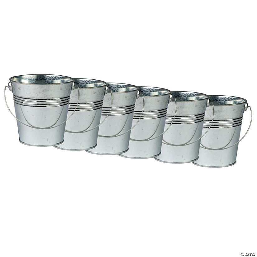 Teacher Created Resources Metal Pail with Handle, Pack of 6 Image