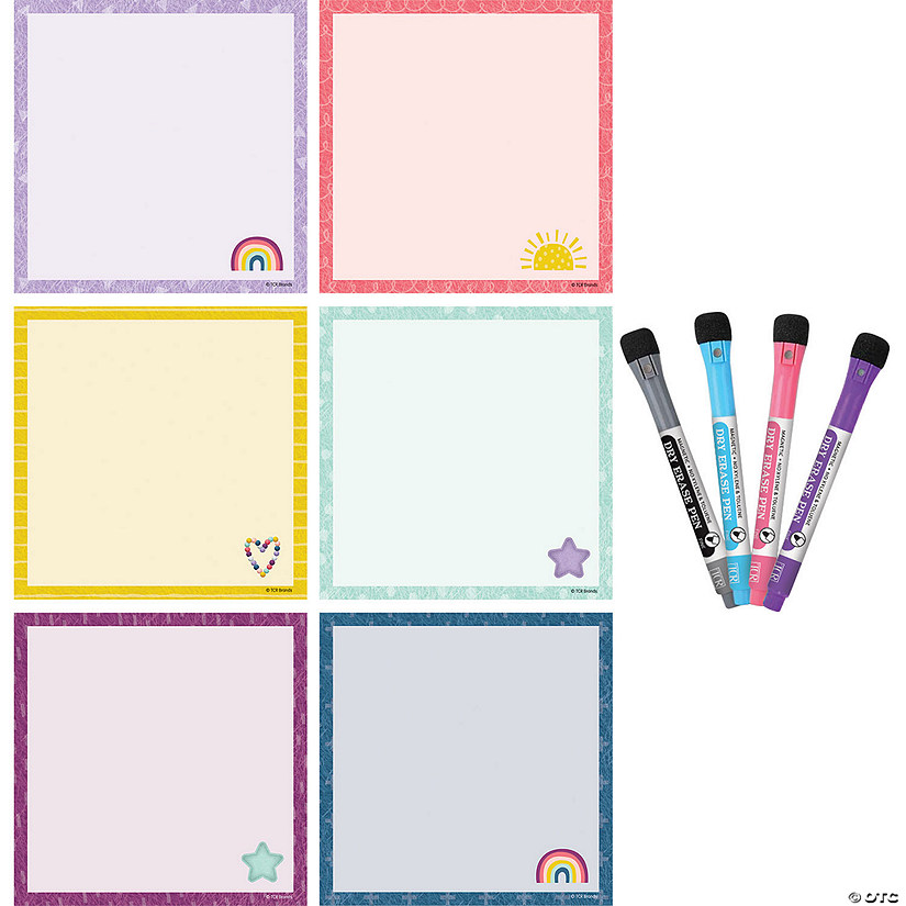 Teacher Created Resources Oh Happy Day Dry-Erase Magnetic Square Notes Image