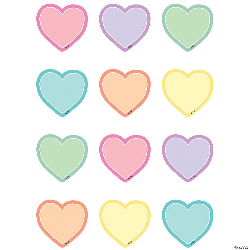 Teacher Created Resources Pastel Pop Hearts Mini Accents, 36 Per Pack, 6 Packs Image