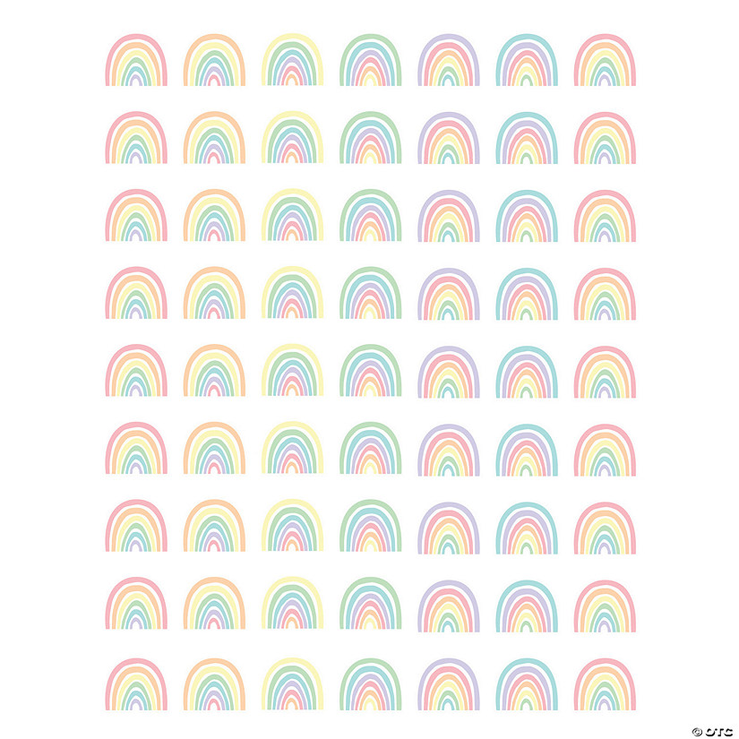 Teacher Created Resources Pastel Pop Rainbows Mini Stickers, 378 Per Pack, 12 Packs Image