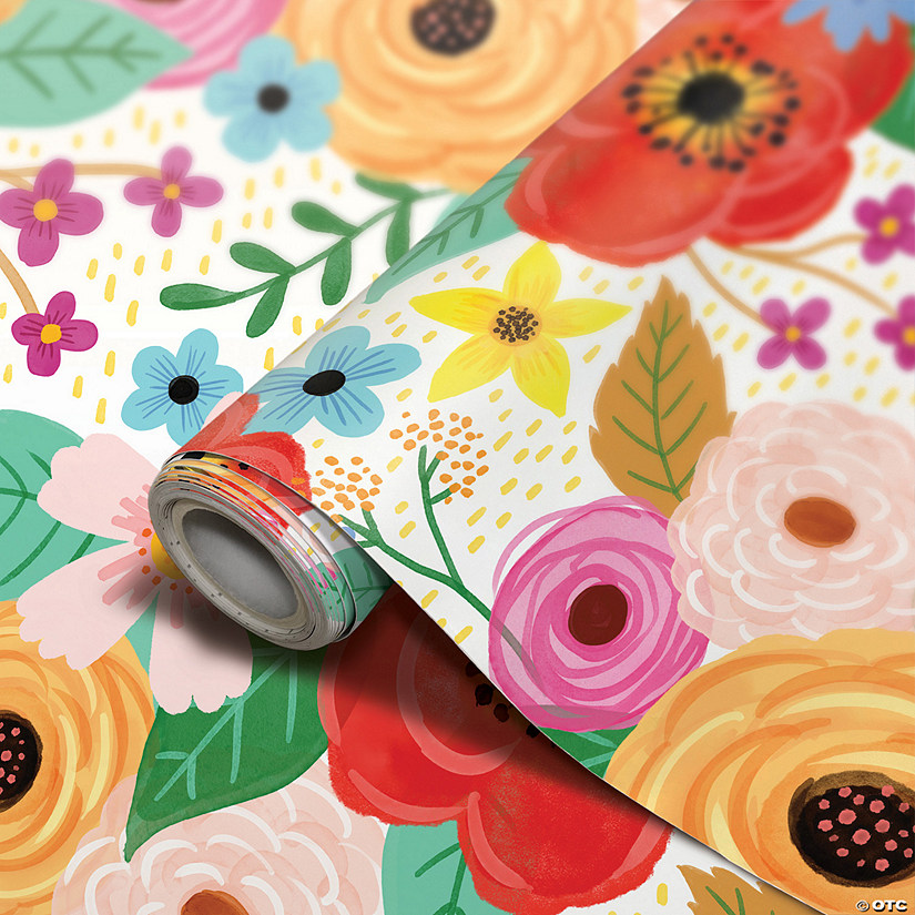 Teacher Created Resources Peel and Stick Decorative Paper Roll, 17-1/2" x 10 ft, Wildflowers Image