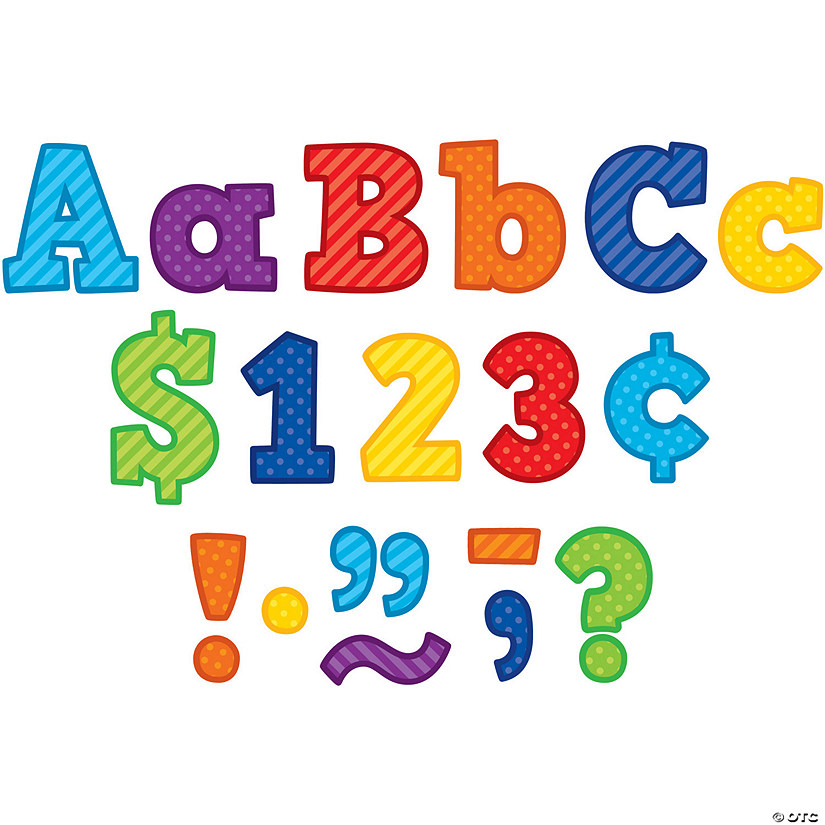Teacher Created Resources Playful Patterns Bold Block 3" Letters Combo Pack, 443 Pieces Per Pack, 3 Packs Image