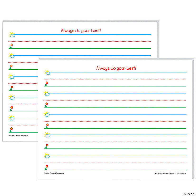 Teacher Created Resources Smart Start K-1 Writing Paper: 100 Sheets Per Pack, 2 Packs Image