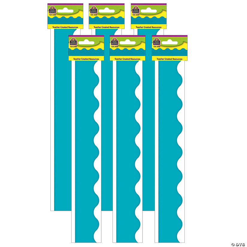 Teacher Created Resources Teal (solid) Scalloped Border Trim, 35 Feet Per Pack, 6 Packs Image