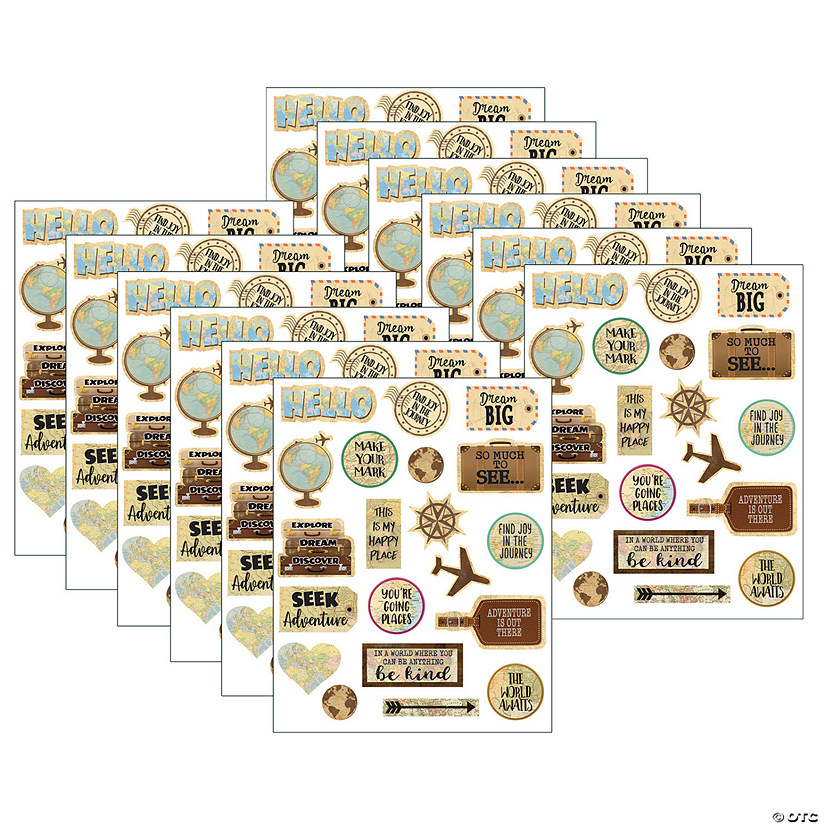Teacher Created Resources Travel the Map Stickers, 120 Per Pack, 12 Packs Image