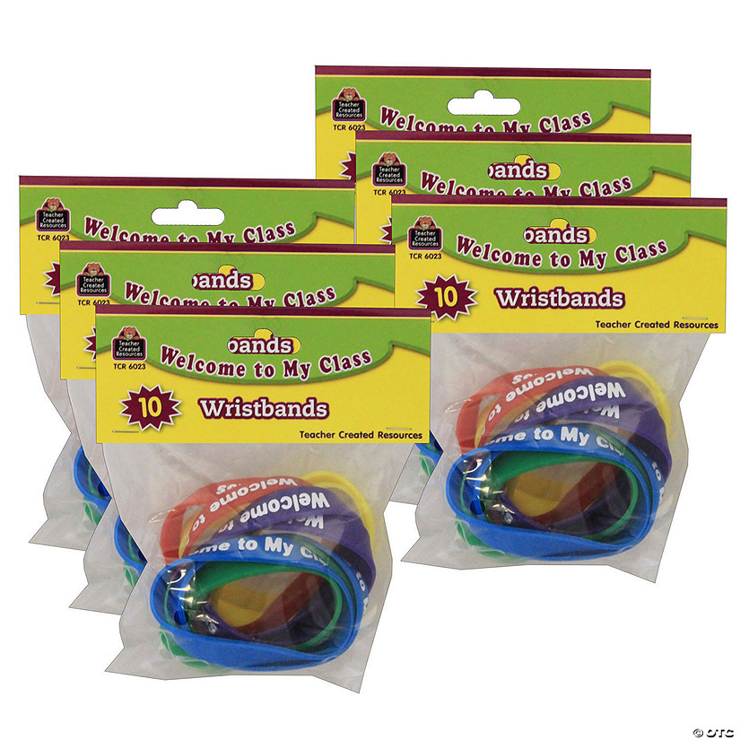 Teacher Created Resources Welcome to My Class Wristbands, 10 Per Pack, 6 Packs Image