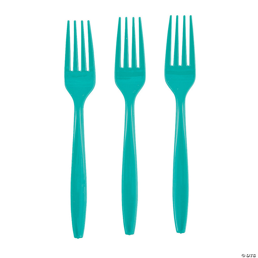 Teal Lagoon Plastic Forks - 24 Ct. Image