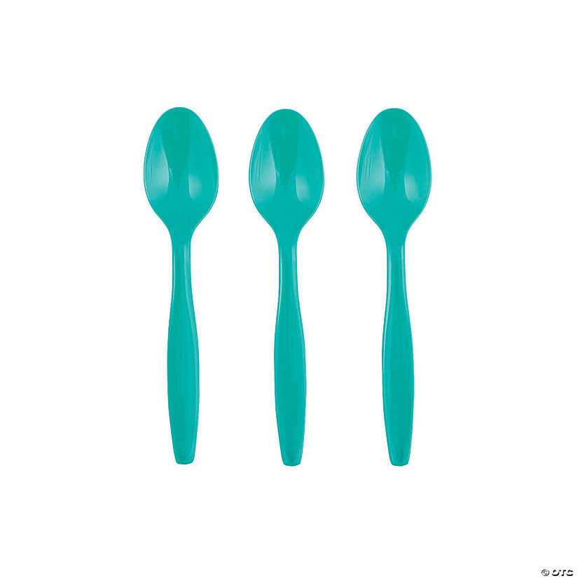 Teal Lagoon Plastic Spoons - 24 Ct. Image