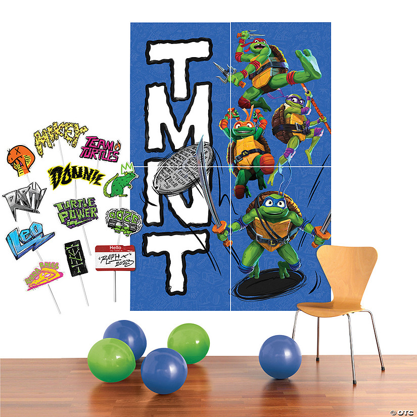 Teenage Mutant Ninja Turtles&#8482;: Mutant Mayhem Party Scene Setter with Photo Stick Props - 16 Pc. Image