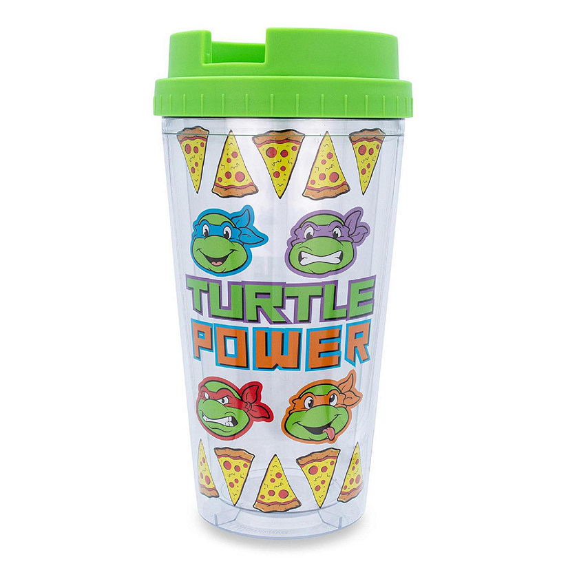 Teenage Mutant Ninja Turtles Pizza Slices Plastic Travel Tumbler  16 Ounces Image
