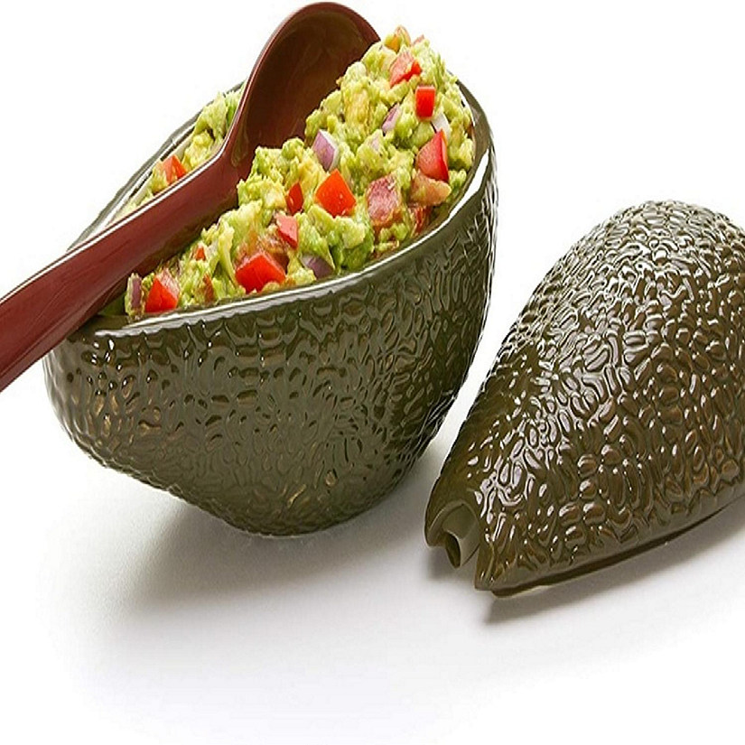 Textured Ceramic Avocado Shape Serving Bowl Set Image