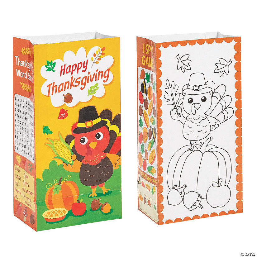 Thanksgiving Activity Treat Bags - 12 Pc. Image