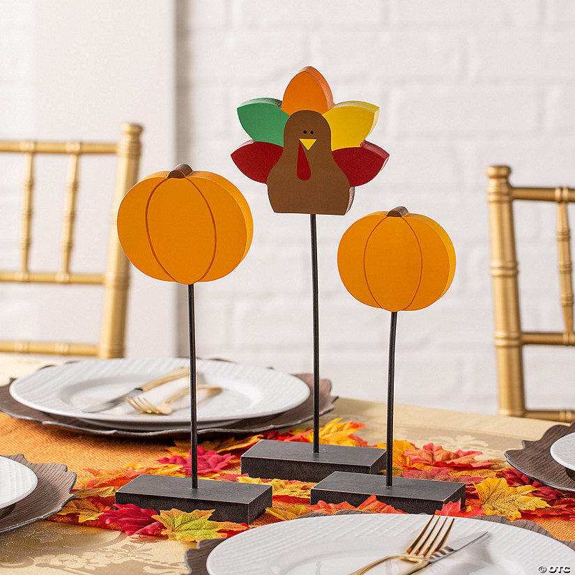 Thanksgiving Pedestal Tabletop Decorations - 3 Pc. Image