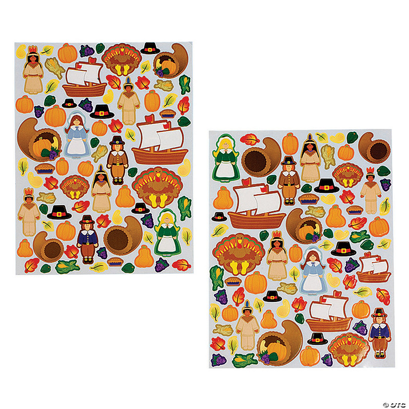 Thanksgiving Sticker Sheets - 12 Pc. Image