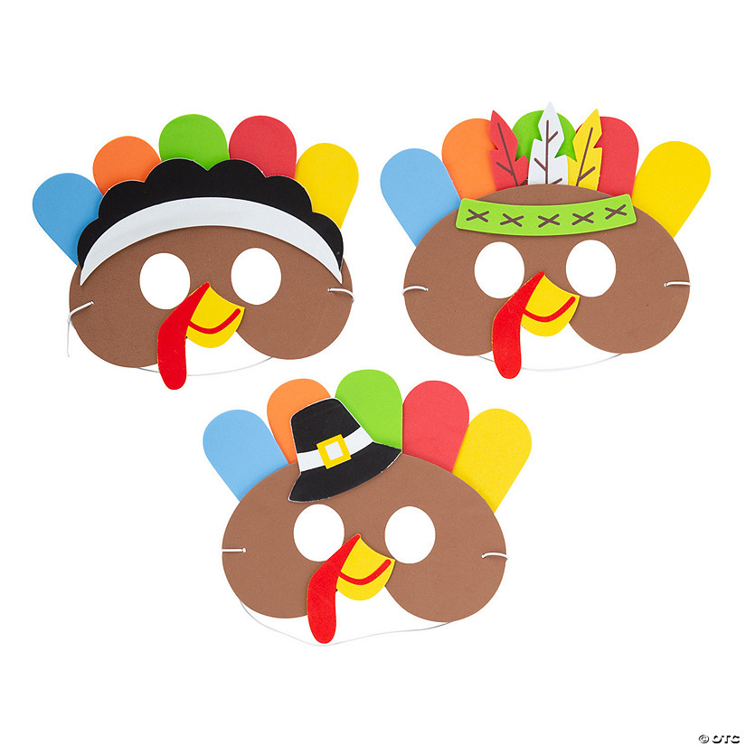Thanksgiving Turkey Masks &#8211; 12 Pc.  Image
