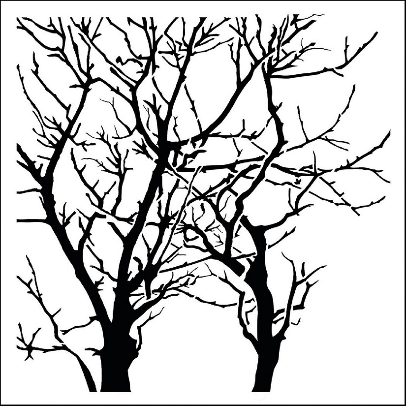The Crafter's Workshop Stencil, 12" x 12", Branches Reverse Image